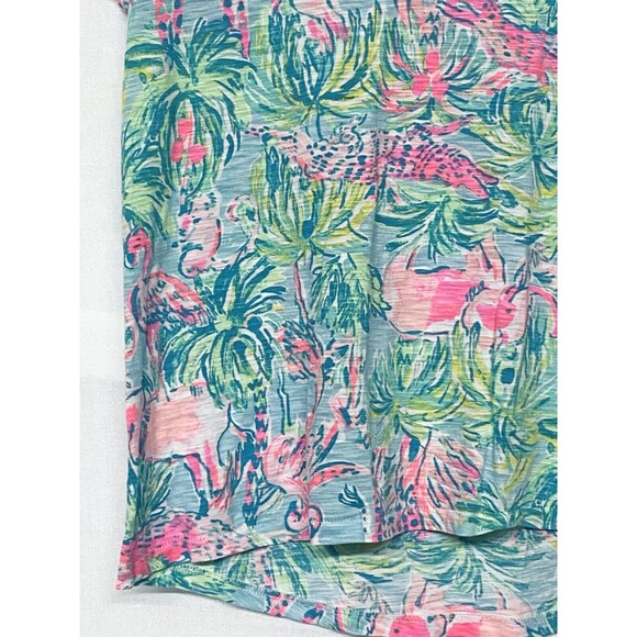 Lilly Pulitzer Women’s XS Pink Elephant Flamingo Alligator Giraffe Safari Top - Picture 4 of 9